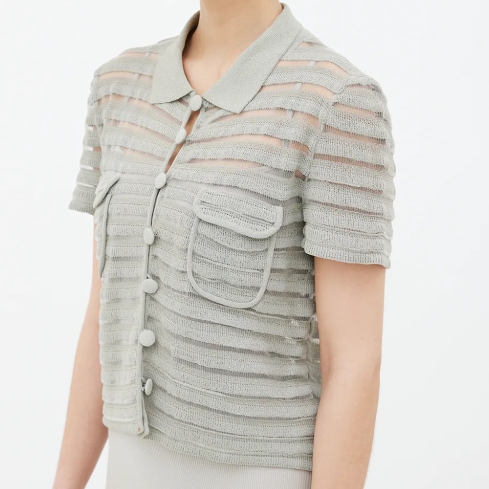 Vintage Giorgio Armani Sheer Striped Button Down Shirt / Size IT 44